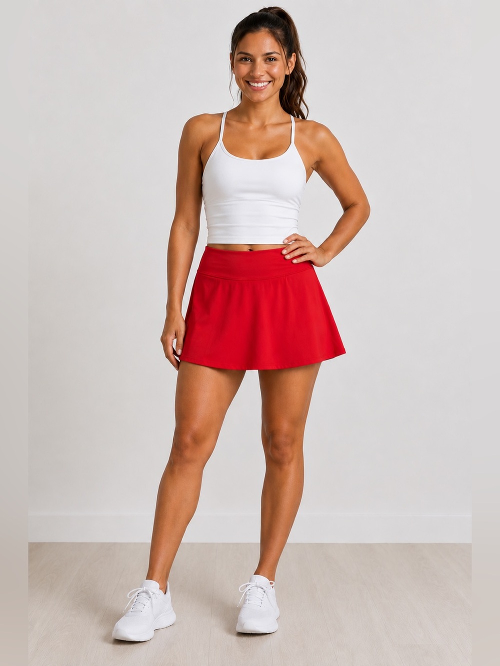 Stelle Women’s Medium Athletic Tennis Golf Skort Built-In Shorts Stretch